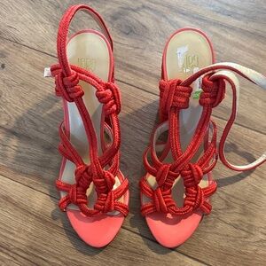CAbi Vibrant Red Knotted Sandals